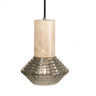 Lampa oprawka z kablem i wtyczką Edge ciemne szkło